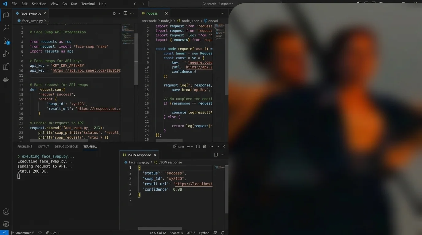 AI face swap API integration image